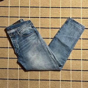 Levi’s Star Wars Light Wash Selvedge 501 Slim Taper Jeans 36 x 32 Mens Like New